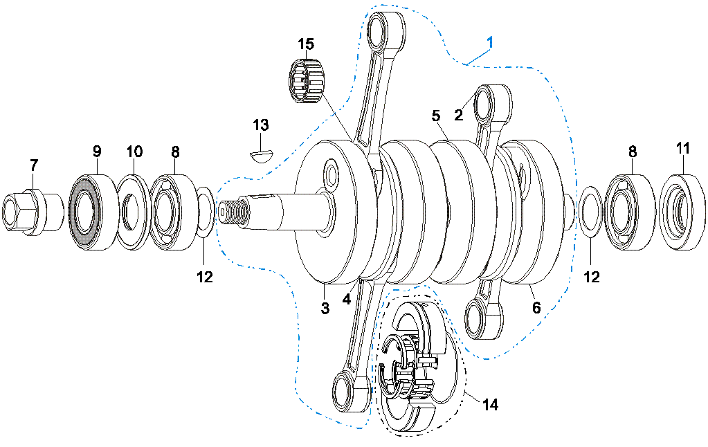 Complete crankshaft